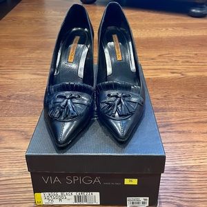 Via Spiga (made in Italy) leather pointy toe heels